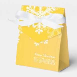 Ballotins Joyeux Noël élégant Motif de flocons de neige jaun
