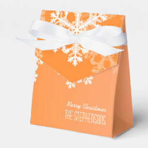 Ballotins Joyeux Noël élégant Orange Snowflakes Motif