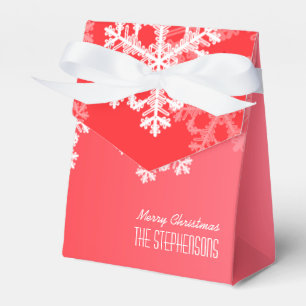 Ballotins Joyeux Noël élégant Red Snowflakes Motif