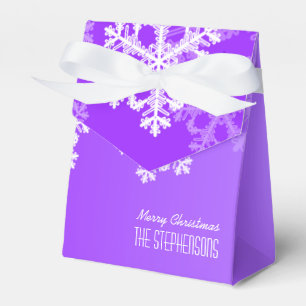 Ballotins Joyeux Noël élégant violet Motif de flocons de nei