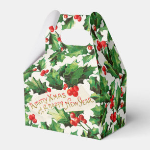 Ballotins Joyeux Noël et Joyeux Nouvel An Holly