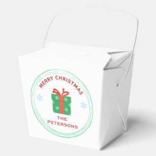 Ballotins Joyeux Noël rouge boîte cadeau de texte en blanc