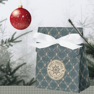 Ballotins Joyeux Noël Vert Fleur d'ivoire treillis