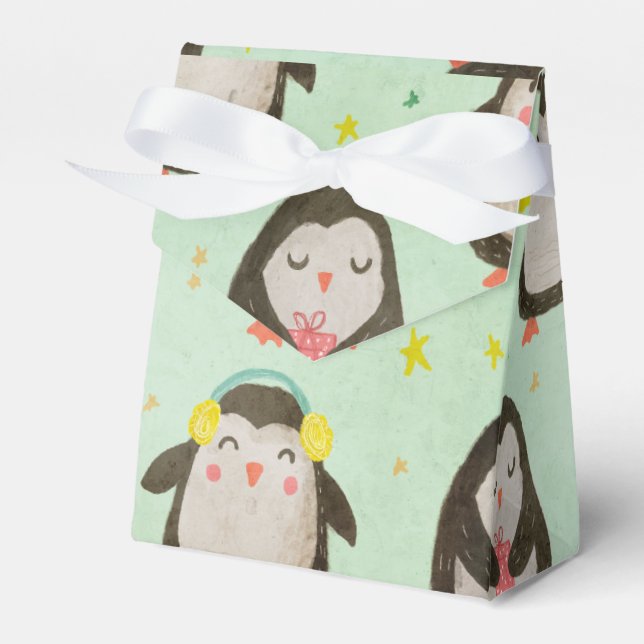 Ballotins Joyeux pingouins portant des chapeaux de Père Noël (Verso)