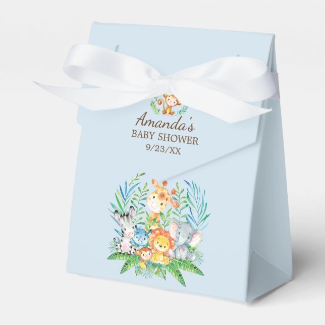 Ballotins Jungle Animaux garçons Baby shower Ballotin (Verso)