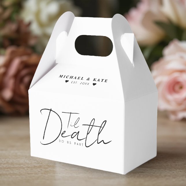 Ballotins Jusqu'à ce que la mort nous sépare Mariage blanc (Til Death Do Us Part White Wedding Favor Boxes
)