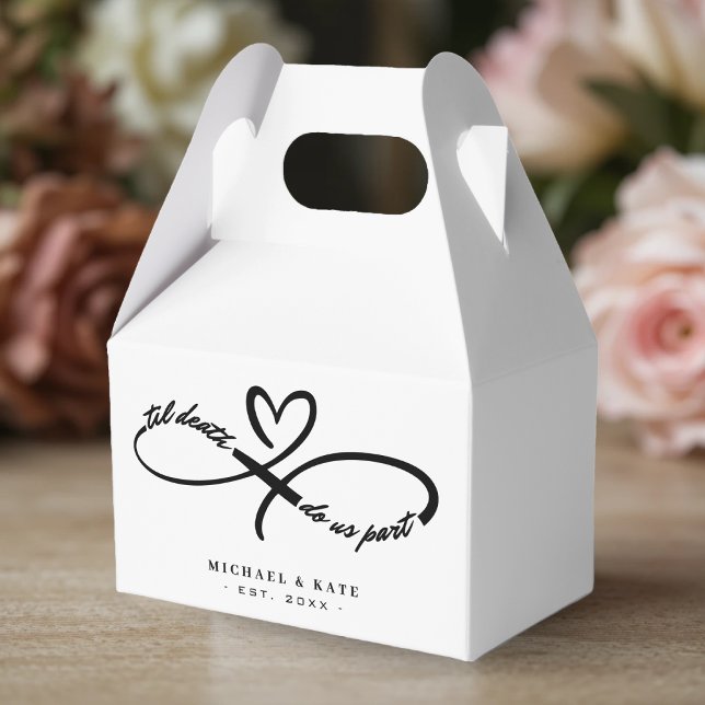 Ballotins Jusqu'à la mort faisons-nous partie Infinity Symbo (Til Death Do Us Part Infinity Symbol Heart Wedding Favor Boxes
)