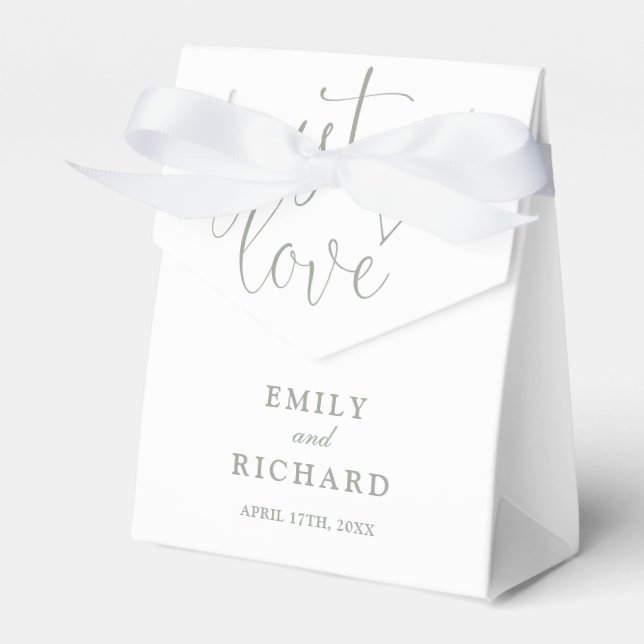 Ballotins Just Love Elegant Modern Sage Mariage vert (Verso)