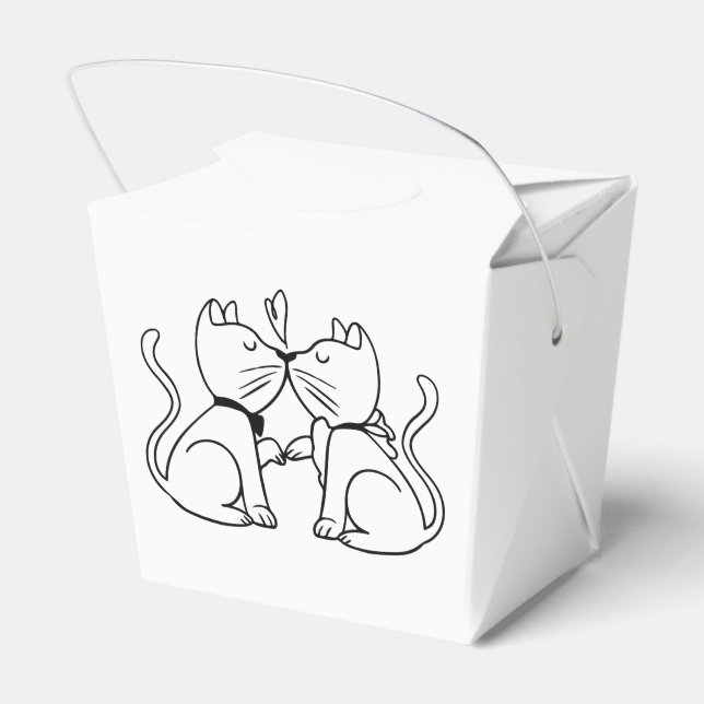 Ballotins Kissing Cats Mariage Fête des mariées noir blanc (Arrière)