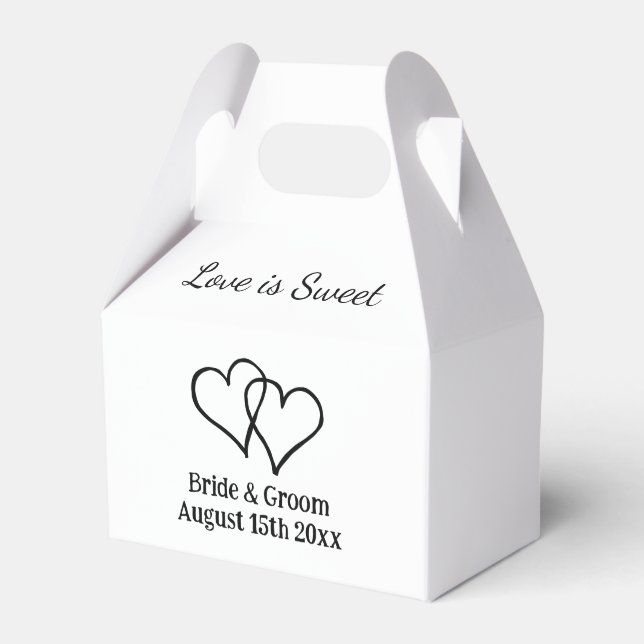 Ballotins L'amour est doux double coeur logo mariage personn (Verso)