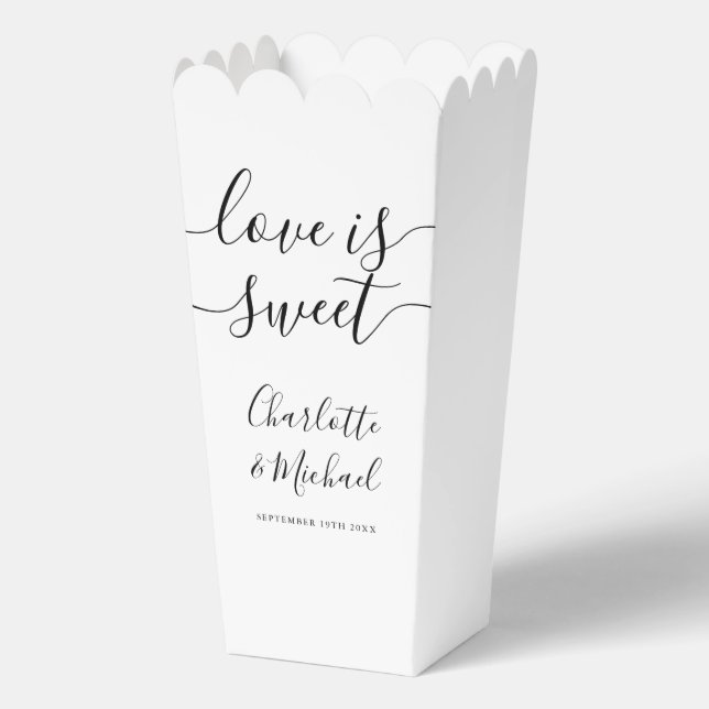 Ballotins L'Amour Est Du Popcorn Blanc Et Noir Doux (Recto)