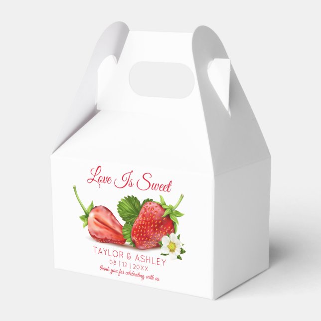 Ballotins L'Amour Est Fruit De Fraise Douce | Boîte de faveu (Verso)