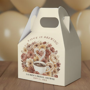 Ballotins L'amour se prépare Floral Brun Café Mariage cœur