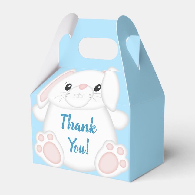 Ballotins Lapin Baby shower lapin bleu (Verso)