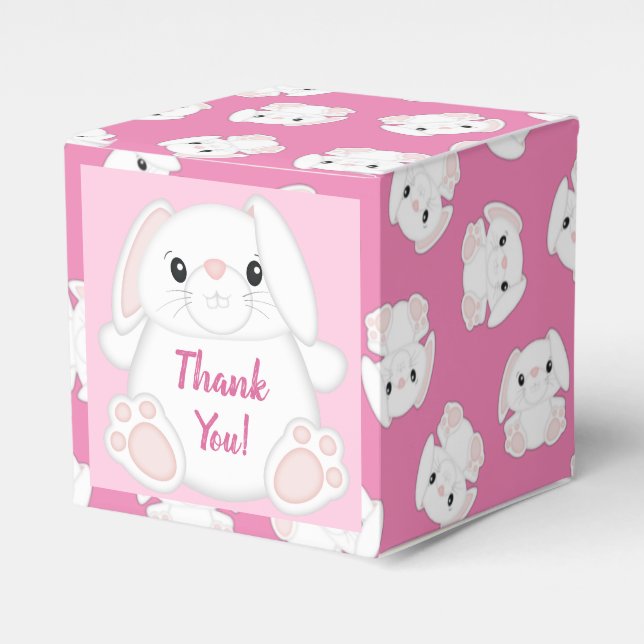 Ballotins Lapin Baby shower rose (Verso)