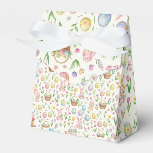 Ballotins Lapin de Pâques et motif floral pastel fantaisiste
