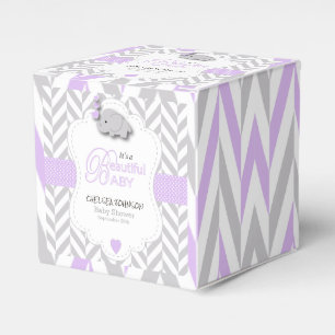 Ballotins Lavande, baby shower gris blanc 2 d'éléphant