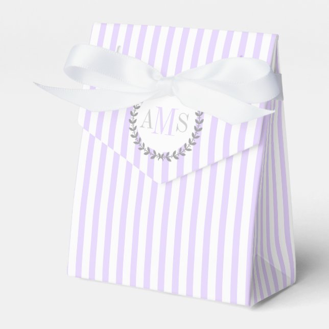 Ballotins Lavande violet, bandes blanches mariage monogramme (Verso)