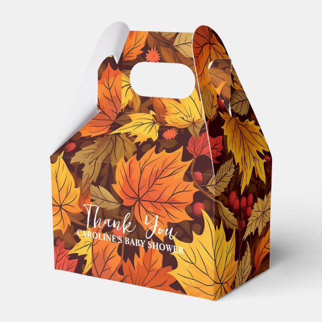 Ballotins Leafy Delights Automne Baby shower Invitation (Verso)