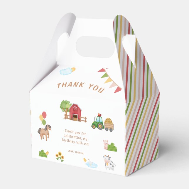 Ballotins Les animaux de ferme mignons Merci d'anniversaire (Verso)