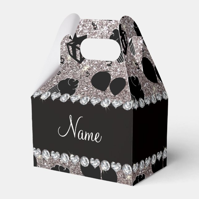 Ballotins Les ballons de cupcakes parties scintillant argent (Verso)