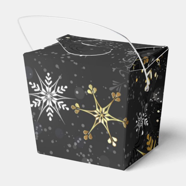 Ballotins Les flocons dorés de Noël sur l'Arrière - plan noi (Arrière)