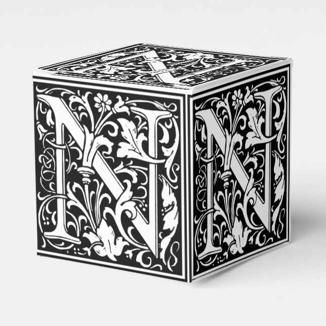 Ballotins LETTRE MONOGRAPHIQUE EN Alphabet Floral N Carreau  (Verso)