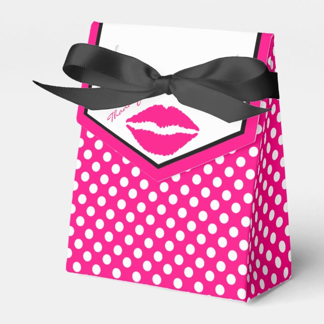 Ballotins Lèvres roses et boîte cadeau Pois fille (Verso)