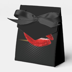 Ballotins Lèvres rouges pailletées de style moderne, noires
