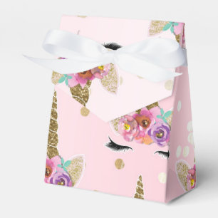 Ballotins Licorne Rose & Or Couronne Florale Fête d'Annivers