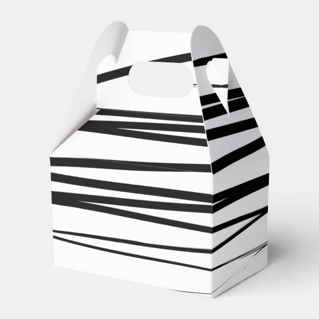 Ballotins Lignes noires et blanches modernes Art Abstrait (Verso)