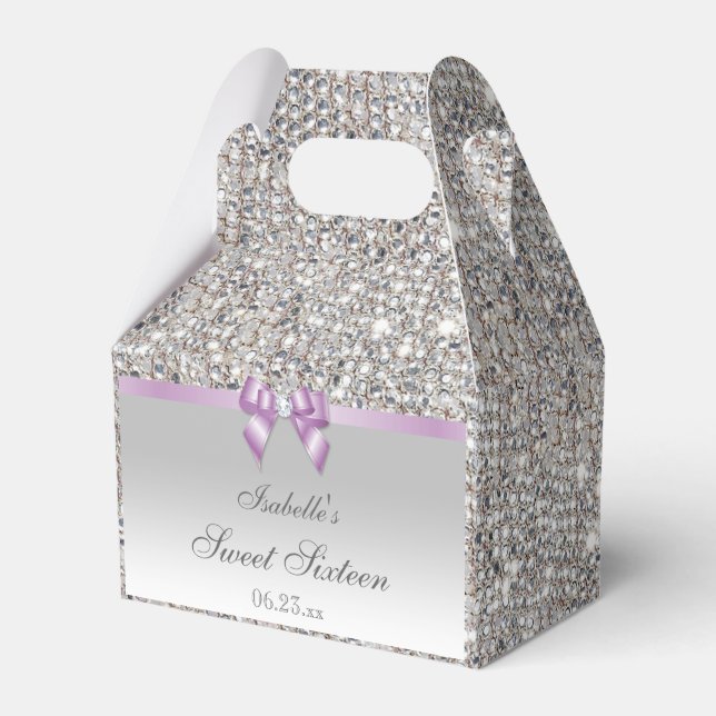 Ballotins Lilac Faux Bow Séquins d'argent doux 16 (Verso)