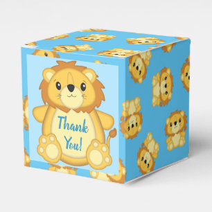 Ballotins Lion Baby shower bleu