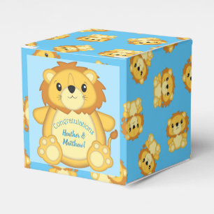 Ballotins Lion Baby shower bleu