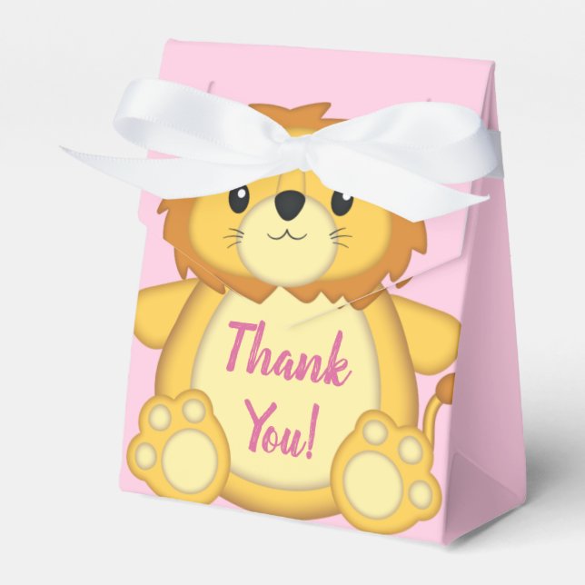Ballotins Lion Baby shower rose (Verso)