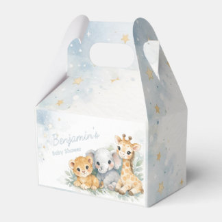 Ballotins Lion Éléphant Girafe Bleu Enfant Pastel Mignon