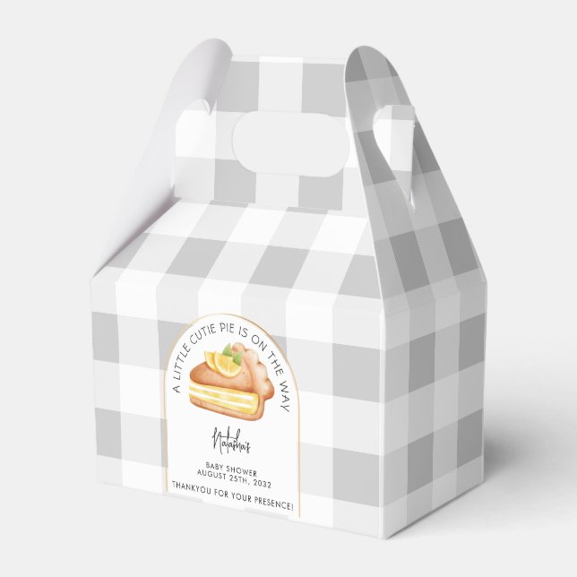 Ballotins Little Cutie Pie Grey En vichy Plaid Baby shower (Verso)