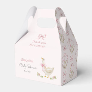 Ballotins Little Goose Pink Bow ruban fille baby shower