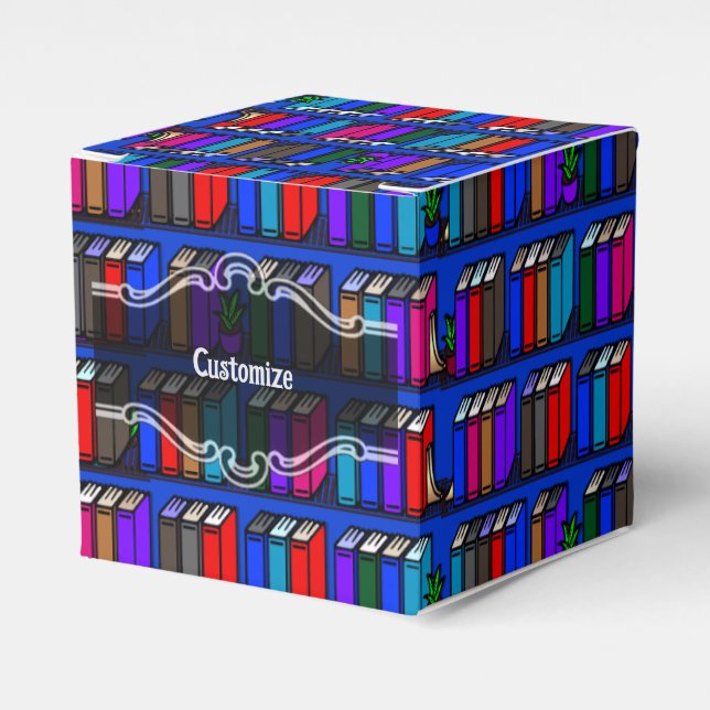 Ballotins Little Library Book Shelts Blue Cube (Verso)