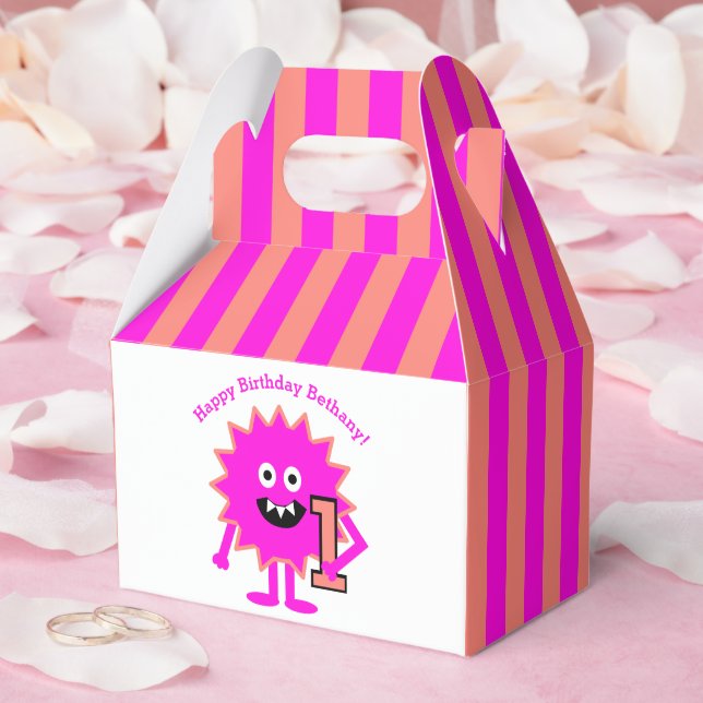 Ballotins Little Monster Girl mignonne 1er Anniversaire Pink (Mariage)