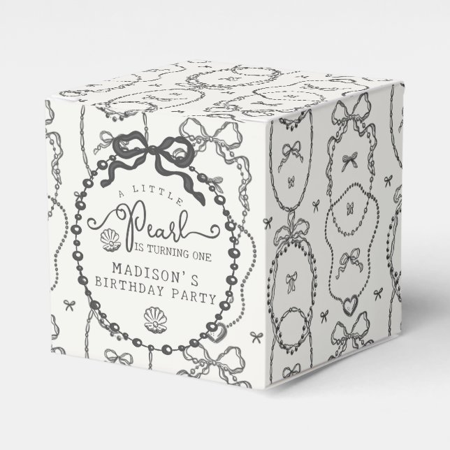 Ballotins Little Pearl Black Coquette Bow fête d'anniversair (Verso)