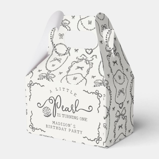 Ballotins Little Pearl Black Coquette Bow fête d'anniversair (Verso)