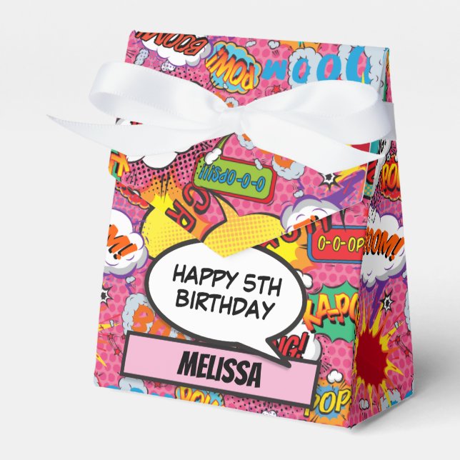 Ballotins Livre rose Superhero fête d'anniversaire (Verso)