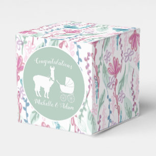 Ballotins Llama Baby shower vert doux genre neutre