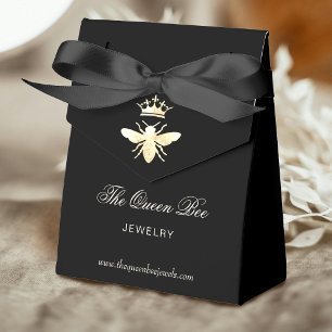Ballotins logo de bijou de reine abeille en feuille d'or fau