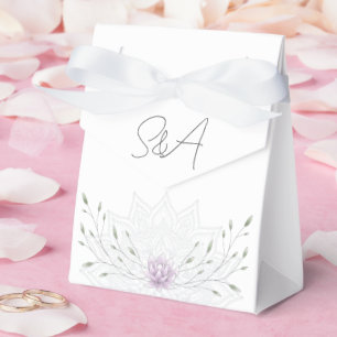 Ballotins Lotus simple feuille et rose avec Mariage Mandala