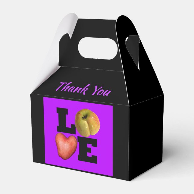 Ballotins LOVE Apple Heart Nom de pomme Merci Ballotin (Verso)