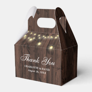 Ballotins Lumières de Chaîne en Bois de Grange Mariage Merci