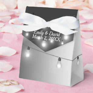 Ballotins Lumières mariage noir et blanc