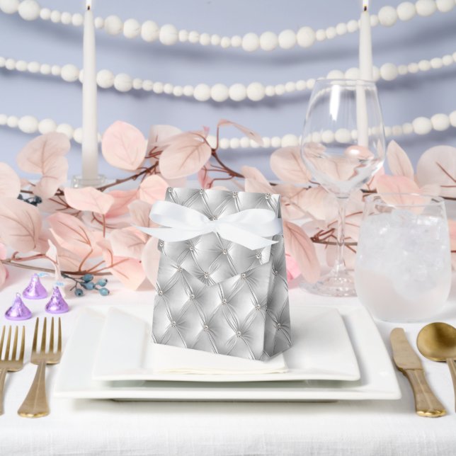 Ballotins Luxe Glam Soft Grey Faux Velvet (Mariage)